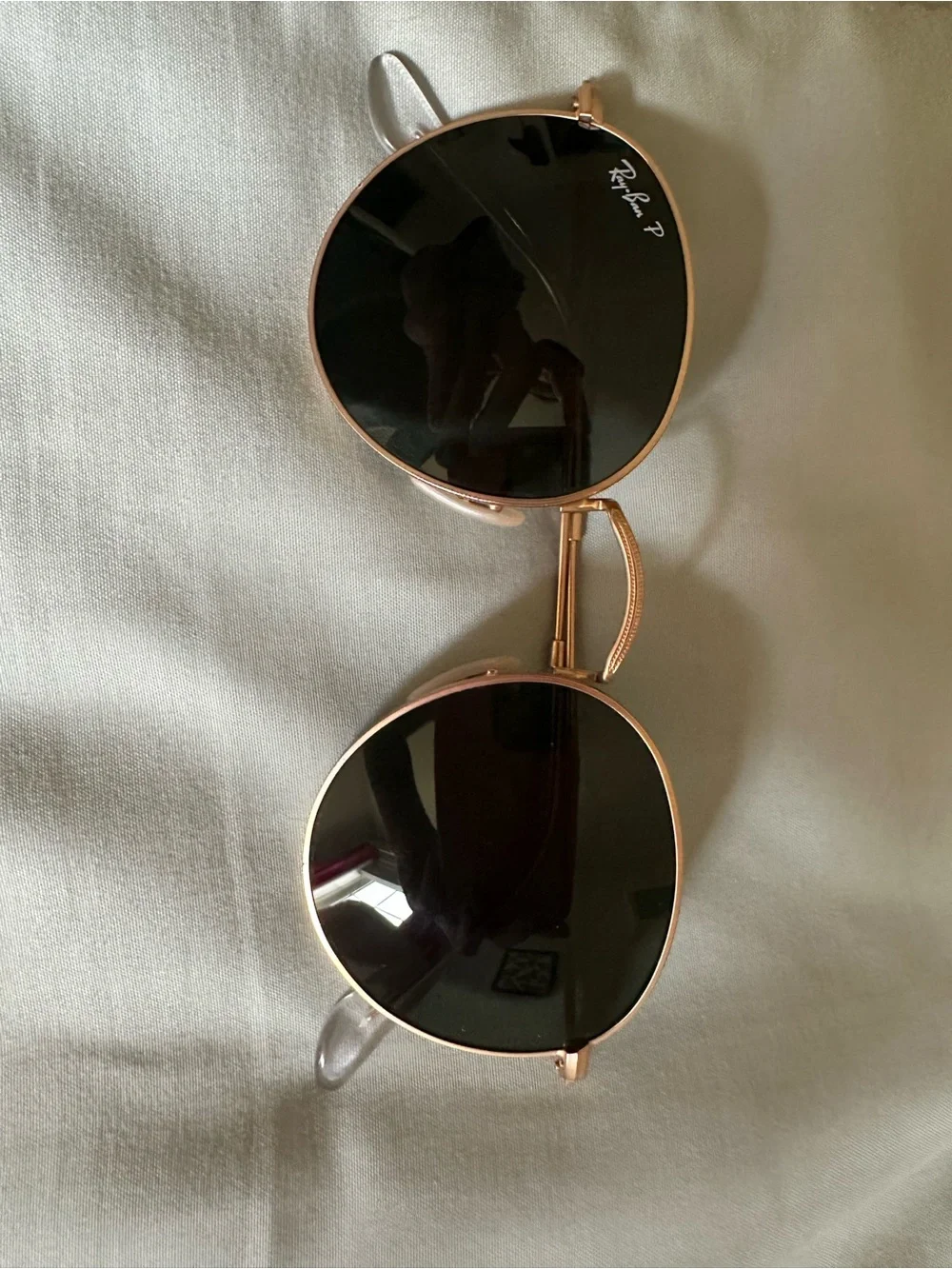 Ray-Ban Round Metal Gold Frame Polarized Sunglasses